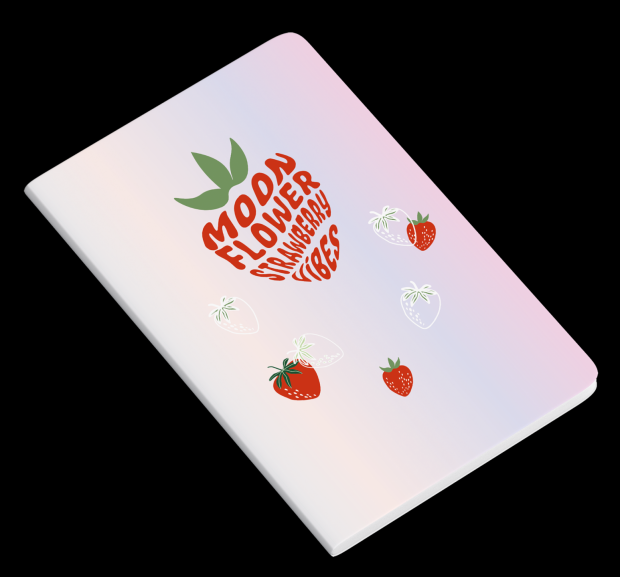 Füzet A5 vonalas 48 l, Moonflower Teen Starwberry